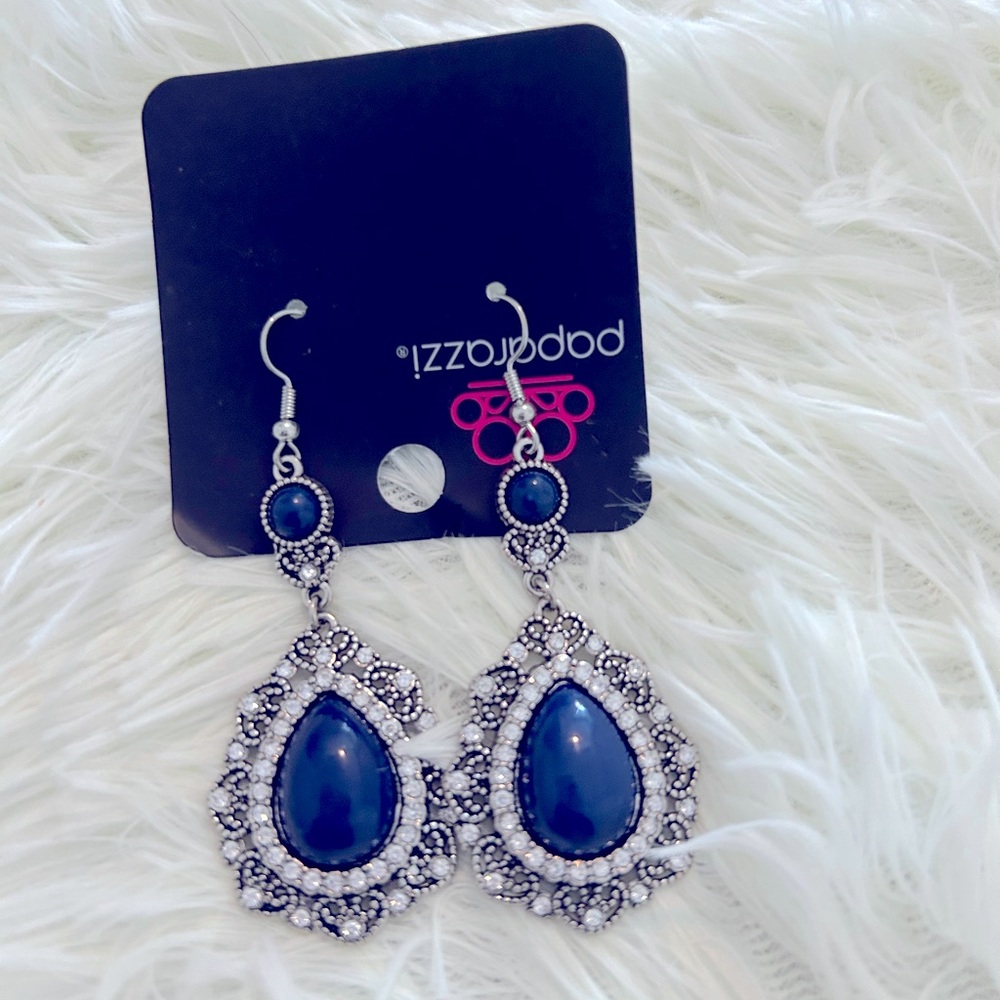 Paparazzi Blue and Silver Teardrop Earrings